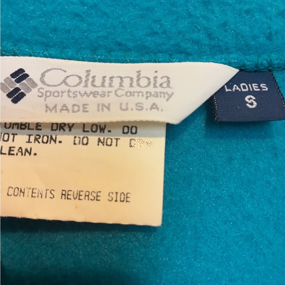 Vintage Columbia Fleece Jacket Teal Purple Colorblock 90s - Picture 8 of 11